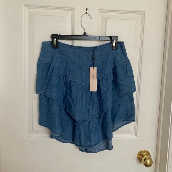 NWT BCBG Ruffle Jean Skirt (S) - Picture 4 of 4